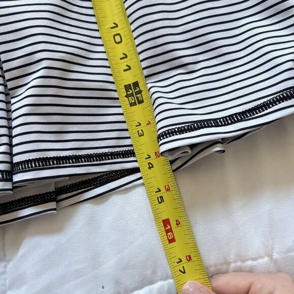 Kyodan Pleated Skort Skirt Womens Size Large Black White Striped Golf Tennis - Picture 5 of 7